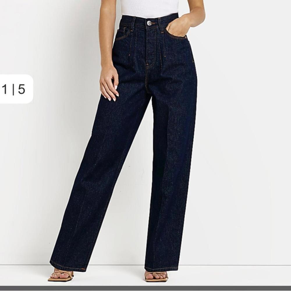 River Island Dark Blue Straight Leg Jeans